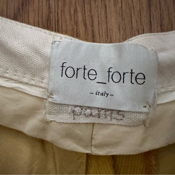 Forte Forte Pants Yellow mini corduroy straight flat front pants size 4 - Picture 6 of 12